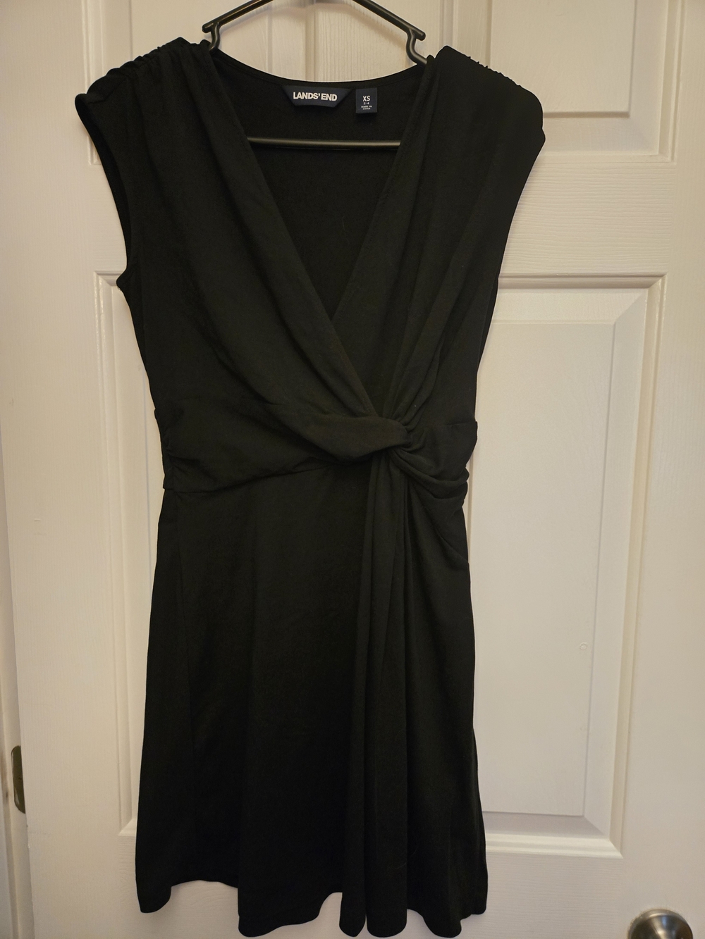 Lands' End Black Knot-Front Mini Dress
